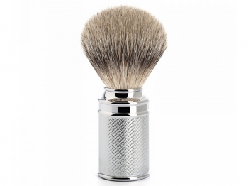 Mhle Rasierpinsel Traditional Dachshaar Silberspitz Metall