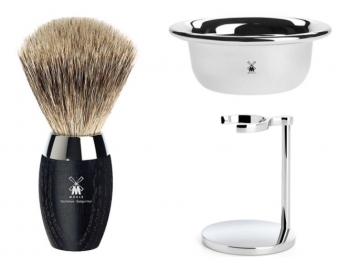 Rasierpinsel Set Angebot Mhle KOSMO feines Dachshaar Mooreiche