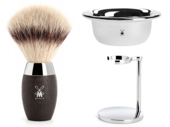 Rasierpinsel Set Angebot Mhle KOSMO Silvertip Fibre Mooreiche