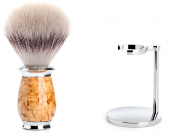 Rasierpinsel Setangebot 2tlg. Mhle Purist Silvertip Fibre Maserbirke