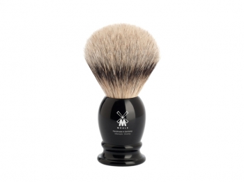 Mhle Rasierpinsel CLASSIC Dachshaar Silberspitz Fu Edelharz schwarz 21mm Ringgre