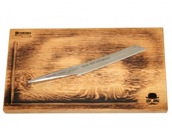 CHROMA Set Angebot Brotmesser Hammerschlag mit Schneidbrett