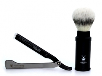 Set Angebot Dovo Shavette und Mhle Reise-Rasierpinsel