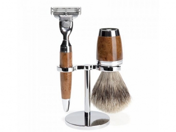 Mhle Rasierset Stylo mit Nassrasierer Gillette Mach3 kompatibel und Rasierpinsel Thuja