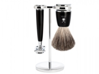 Mhle RYTMO Rasierset 3-teilig mit Rasierpinsel u. Rasierhobel Edelharz schwarz