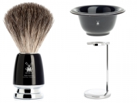Mhle RYTMO Dachshaar  Rasierpinsel Setangebot mit Rasierschale schwarz