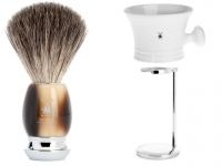 Rasierpinsel Set Mhle Dachshaar Edelkunstharz