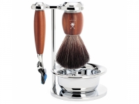 Rasierset Mhle VIVO 4-teilig Nassrasierer Gillette Fusion kompatibel Rasierpinsel Pflaumenholz
