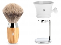 Rasierpinsel Set Angebot Mhle KOSMO feines Dachshaar Olivenholz