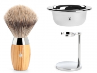 Rasierpinsel Set Angebot Mhle KOSMO feines Dachshaar Olivenholz