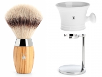 Rasierpinsel Set Angebot Mhle KOSMO Silvertip Fibre Olivenholz