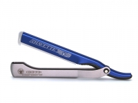 DOVO Shavette Leichtmetall blau eloxiert, Griff Edelstahl satiniert ( Rasiermesser fr Wechselklinge )