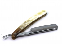 Ralf Aust Rasiermesser 6/8 Zoll Rundkopf Karbonstahl Horngriffschalen