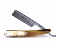 Ralf Aust Rasiermesser 6/8 Zoll spanischer Kopf Karbonstahl Horngriffschalen