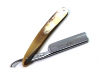 Ralf Aust Rasiermesser 6/8 Zoll spanischer Kopf Karbonstahl Horngriffschalen