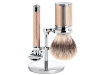 Mhle Rasierset TRADITIONAL Silvertip Fibre 3-teilig mit Rasierhobel und Rasierpinsel