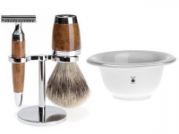 Setangebot MHLE Rasierset Stylo mit Rasierhobel Rasierpinsel Thujaholz und Seifenschale