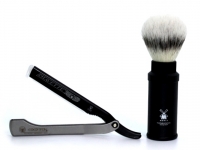 Set Angebot Dovo Shavette und M�hle Reise-Rasierpinsel