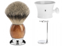 Setangebot Mhle Rasierpinsel SOPHIST Silberspitz Dachshaar mit Halter und Seifenschale