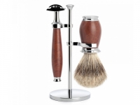 MHLE Rasierset Purist mit Rasierhobel und Rasierpinsel Bruyerere